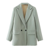 And Summer 2025 New Simple Loose Double-Dbuted Blazer Women's Spring And Autumn Dress New