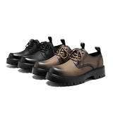 2025 Spring New Leather Shoes Men's British Style Versatile Black Round Head Business Big Leather Shoes