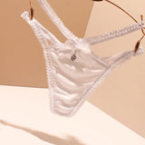 Thong Trousers Women Scarless Ice Wire Pendant Thin Band Hollow Seduction 2025 New Bow Bow Low-Waisted Trousers