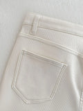 Zingj Of The Super Advanced Rice White Straight Leg Jeans Female High Waist Small Nine Points Cigarette Pipe Pants And Velvet And