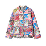 Autumn And Winter New Women's Clothing Collar Printing Cotton Loose Casual Splicing Cotton