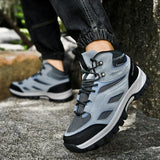 Autumn And Winter Men's Outdoor Hiking Sneakers Work-Resistant Shoes Thick Soles Wear-Resistant Walking
