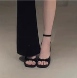 Gentle High Heels Women 2025 New Retro Square Head Fine Heel Fairy Style With Skirt Temperament Roman