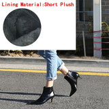autumn and winter new style with fine pointed high heels Martin boots white boots leather boots Women's boots spring