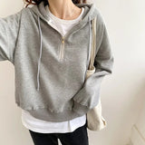 Style Waffle Hooded Sweater 2023 Early Spring New Style Loose Design Niche Jacket Women's Spring And