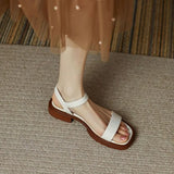 Version With Sandals Women Wear 2025 Summer New Retro Solid Roman Sandals Fashion Flat Women's