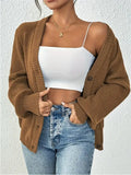 Women's Sweater V-Neck Cardigan Autumn And Winter Solid Knitted Shirt Casual Knitted