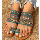 Famous Wind Hand-Beaded Cool Tow New Summer Large-Size Metal Decorative Lion Sleeve Flat Roman