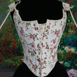 Pink Small Fresh French Retro Wrapped Chest Court Corset Before And After Strap U Tie Small Rose Print