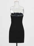Sexy Wind Bra Dress Woman 2025 Spring New Fashion Set Diamond Splicing Design Feeling Body-Body Ass