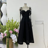 Trend Pure Temperament Summer Flowers With Shoulder Strap Chest Cushions Holiday Beach Style