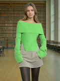 Lazy Top Dress 2025 Autumn New Fashion Niche Irregular Shoulder Knitted Sweater