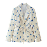 Spring/Autumn Women's Fashion Sweet Broken Flower Suit T-Neck With Long Sleeved Suit