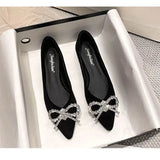 2025 New French Daily Sweet Bow Drill Single Shoe Tip Bow Bow Tie