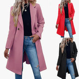 Autumn And Winter New Explosion Long Hair, The Female Coat With Double Buckle