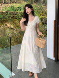 Special Price Does Not Return] Xixi Summer Temperament Embroidered High-Waisted T-Shirt Dress Dress Women