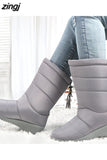 Women Boots Mid-Calf Down Boots High Bota Waterproof Ladies Snow Winter Shoes Woman Plush Insole Bota Feminina