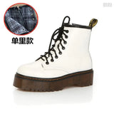 New Autumn And Winter Martin Boots Thick-Sley Fashion Women's Leather Short-Skin Shoes For A Long