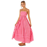 Zingj Spring And Summer Striped Suspenders Open Back Big Clear Fresh Air