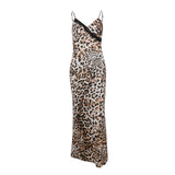 Zingj Summer New Fashion Retro Leopard Print Sexy Pure Desire Slim Condole Belt Dress