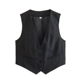 Color Y2K2025 Summer Leisure Repair Vest Sleeveless Vest Short Blouse Women