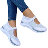 New Casual Single-Shoe Women's Thick Sole Flying Weave Breathable Magic Stick Casual Mesh Large Size Women's