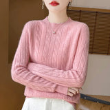 Girl Feeling Jasmine Sweater Knitted Retro Collar Top Autumn And Winter Thick Bottom Shirt