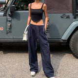 Zingj New Fashion Personality On Both Sides Of The Draw Rope Casual Loose Waist Multi-Color