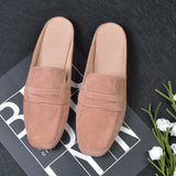 Bottom Half Slippers Women Fashion Side Head Casual Lazy Outside Wearing Muller Shoes Size
