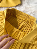 Women Pleated Two Piece Set Sexy Female Criss Cross Twist Strap Tops + High Waist Draped Pants Beach Suits Vacation