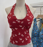 On-Tlap Sling Sling Sleeve Sleeveless Coat With Chest Pad Crumb Lace Hanging Back Sleeveless Top