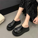 Version Of The Baotou Half Drag Woman 2025 Spring New Pine Cake Thick-Sed Muller Shoes Small Man To Increase The Lazy Cold