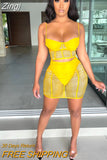 Women Sexy Mesh Patchwork Bodycon 2 Piece Ruched Dress Set Spaghetti Strap Crop Top Summer Mini Skirt Suits Solid