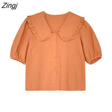Women Lovely Ins Clothing Elegant Fashion Solid Straight Summer Young Ladies All-match Street Wear Korean Style