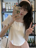 Zingj T-Shirt Female 2024 Summer New Korean Version Casual Show Thin Inside The Students Slim High Waist Student Jacket