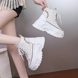 Autumn New Dad Shoes Korean Version Simple Ins Women's Shoes Platform Increased Casual Web Red High Help Sports Shoes