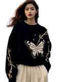 Butterfly Print Sweater Women 2025 Autumn And Winter New Loose This Year's Popular Beautiful Design Knitting