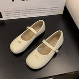 Temperament Mary Jane Shoes Women 2025 Autumn New Retro Buckle Single Shoes Flat Sole Round Leather
