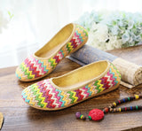 Zingj Shoes Soft Platform Beach Shoes Woven Cloth Shoes Summer Sandals Ethnic Style Breathable Women's Singles