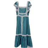Women's Clothing Explosion Square Collared Color Splicing Dress Fashion Thin