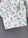 Ditsy Floral Short-Sleeve Mini Dress-Outfit