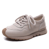 Layer Cowhick Retro Thick-Soled Casual Shoes Women 2025 Spring Festival New Port Style Forrest Shoes Flat Women's