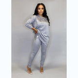 Winter Women Sets Full Sleeve Sequined Top + Pants Suits Two Piece Set Casual Tracksuits Loose Fitness Streetwear