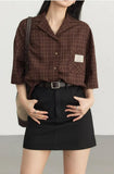 Academia V-Neck Plaid