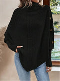 New Autumn And Winter High-Collar Button Decoration Bat Shirt Sworn