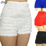 Women Ladies Solid Lace Frilly Ruffle Knicker Underwear Short Pants Safety