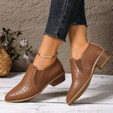 Women's Shoes In The Fall Of 2025 New Pointed Deep Mouth Single Shoes Brown Thick Heel And Ankle Shoes 42 43 Large Size Small Leather
