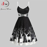 Winter Christmas Dress Women Sexy Sleeveless Deep V Neck Off Shoulder Midi Party Sundress
