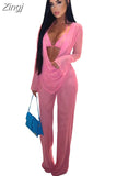 Sexy Mesh 3 Piece Set Halter Bra + Ruched Cover Up + Loose Pants See Through Club Party Matching Set 2023 Autumn