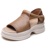 Head-Level Cower Hand-Bag Root Magic Stick Thick Soles Ultra-Light Sandals Summer Ladies Hollow Pine Pastry